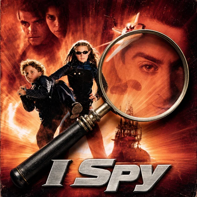 I Spy movie-poster artwork with a magnifying glass